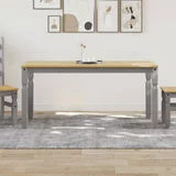  Blagovaonski stol Corona sivi 160x80x75 cm od masivne borovine
