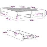  Okvir kreveta s ladicama siva boja betona 150 x 200 cm drveni | shoptok.hr