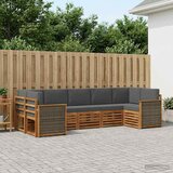  Set vanjskih sofa 6 kom. Prirodna i antracit Smeđa | shoptok.hr