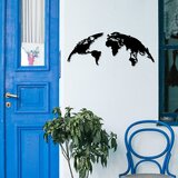 Opviq zidna dekoracija World Map Medium, 120x47 cm, 1.2mm, Crna Cene