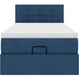 vidaXL Otomanski posteljni okvir z vzmetnico moder 90x190 cm blago, (21612014) | Shoptok.si
