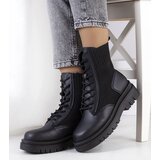 Gemre Black ankle boots with thick soles fabric upper Lennon | ePonuda.com
