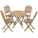  5-dijelni sklopivi vrtni blagovaonski set od bambusa Crna 40 x 40 x 7 cm | Shoptok.si