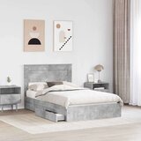  Postelja s shranjevanjem z vzglavjem Betonsko siva 135 x 190 cm, (5000106714) | Shoptok.si