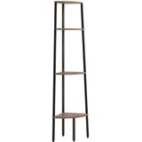  Kutna polica s 4 razine tamnosmeđa i crna 45,5x31,5x150 cm | shoptok.hr