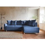 Miuform Tamno plava sklopiva kutna garnitura od samta (s desnim kutom) Lazy Lukka – | shoptok.hr