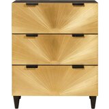 vidaXL Ormarić / Komoda Crna i zlatna 60 x 33 x 75 cm masivno drvo manga | shoptok.hr