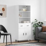 vidaXL Visoka omara bela 69,5x34x180 cm inženirski les | Shoptok.si