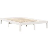  Posteljni okvir brez vzmetnice bela 135x190 cm trdna borovina | Shoptok.si