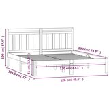  Posteljni okvir iz trdnega lesa 120x190 cm 4FT, (20648319) | Shoptok.si