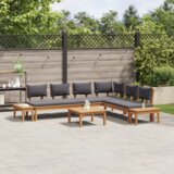  Set vrtne klupe s jastukom 3 pcs Smeđa i tamno siva i smeđa | shoptok.hr