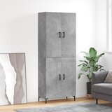 vidaXL Visoka komoda siva betona 69 5x34x180 cm od konstruiranog drva | shoptok.hr