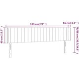  Posteljno vzglavje črno 183x16x78/88 cm blago, (20794087) | Shoptok.si