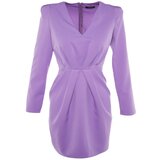 Trendyol Limited Edition Purple Pleated Dress Cene