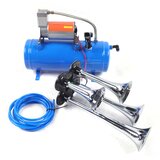 TOOL1SHOoo 12V DC Kompresor za zrak, 150 PSI, 6L rezervoar s 4-cevnimi rogovoma, Modrá, EU, (5000159362) | Shoptok.si