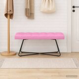 Klupa s gumbastim tkanjem Ružičasta 110 x 40 x 46 cm Tkanina | shoptok.hr