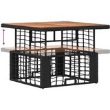  Vrtni set za objed 3 pcs Crna i Siva Poli Ratan i Drvo Akacije | shoptok.hr