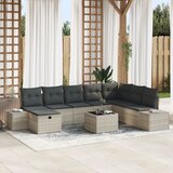 vidaXL set od 9 komada vrtnog namještaja s jastučićima svijetlo sive boje | shoptok.hr