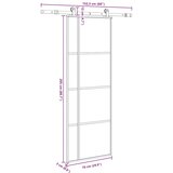  Klizna vrata s priborom 76 x 205 cm od ESG stakla i aluminija | shoptok.hr