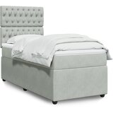 vidaXL Box spring postelja z vzmetnico svetlo siv 90x190 cm žamet | Shoptok.si