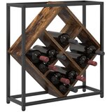  Stojala za vino Prekajeno hrast Kovinski okvir in lesene police | Shoptok.si