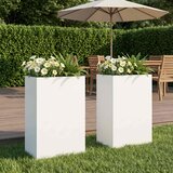  Vrtna saksija 2 kom. Bijela 50 x 30 x 75 cm Čelična vrata | shoptok.hr