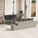  Set vrtnih sofa Set od 7 Bež PE ratan Vanjski stol Pravokutni | shoptok.hr