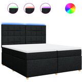vidaXL Box spring postelja z vzmetnico črn 200x200 cm blago, (21307598) | Shoptok.si