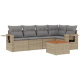  6-dijelni set vrtnih sofa s jastucima bež od poliratana | shoptok.hr