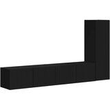  Set TV komoda 3 kom. Crna Konstruirano drvo | Shoptok.si