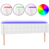 Maison Chic led posteljno vzglavje - vzglavna omarica - nočna omarica belo 163x16x78/88 cm umetno usnje, (21711265) | Shoptok.si