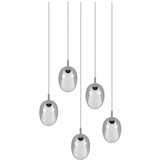 Trio Select Viseča svetilka v srebrni barvi s steklenim senčnikom ø 48 cm Barret – | Shoptok.si