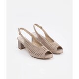 GOODIN Beige low-heeled sandals | Shoptok.si