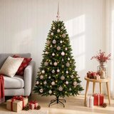  Umjetno božićno drvce s kuglicama 120 cm 150 LED lampica - 120 cm s LED-ima i ružičastim lopticama | shoptok.hr