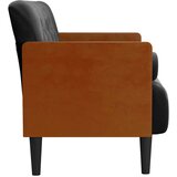  Dvosjed s jastucima, crni, 110 cm, baršun | shoptok.hr