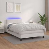  Box spring s madracem LED bijeli 120x200 cm umjetna koža Cijene