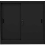  Uredski ormarić s kliznim vratima crni 90 x 40 x 90 cm čelični | shoptok.hr