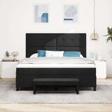 Box Posteljna vzmetnica z vzmetnico in klopjo Črna 180x200 cm Tkanina, (22083187) | Shoptok.si