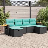 vidaXL 6-dijelni set vrtnih sofa s jastucima crni od poliratana | shoptok.hr