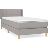  Okvir kreveta s oprugama i madrac svjetlosivi 90x200cm tkanina | shoptok.hr