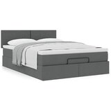 vidaXL Otomanska postelja z vzmetnico siv 140x190 cm blago | Shoptok.si