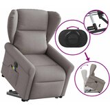  Električni masažni naslonjač na podizanje od tkanine smeđesivi | shoptok.hr