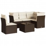 Maison Chic Seti vrtnega pohištva - Vrtna garnitura - Vrtni pohištvo set 6-delna z blazinami rjav poli ratan, (21805194) | Shoptok.si