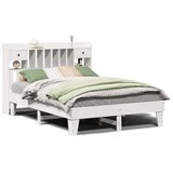 vidaXL Posteljni okvir brez vzmetnice bel 140x200 cm trdna borovina | Shoptok.si