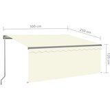  Tenda na ručno uvlačenje s roletom 3 x 2 5 m krem | shoptok.hr