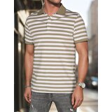 DStreet Koszulka męska polo w paski zielona | Shoptok.si