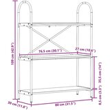 vidaXL Polica sonoma hrast 80 x 30 x 109 cm Konstruirano drvo | shoptok.hr