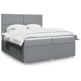 vidaXL Krevet s oprugama i madracem svjetlosivi 200 x 200cm od tkanine | shoptok.hr