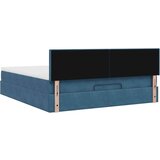 vidaXL Otomanski krevet s madracem&amp LED tamnoplavi 180x200cm baršunasti | shoptok.hr