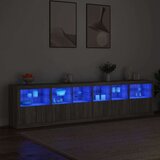  Komoda z LED lučkami siva sonoma 283x37x67 cm | Shoptok.si